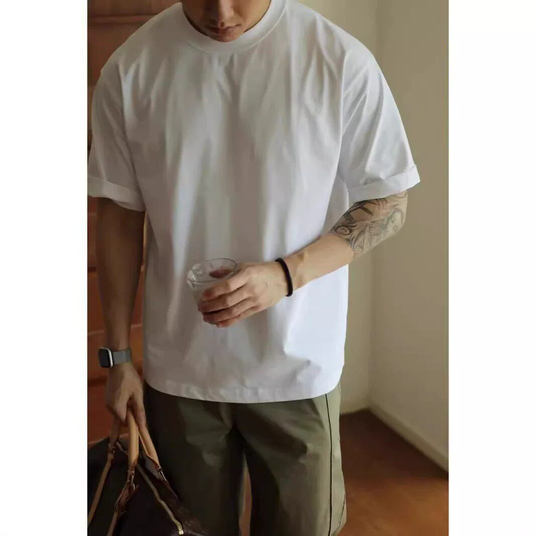 夏季美式显肌肉健身短袖T恤男