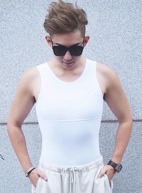 茜凯熊藏肉神器男夏季显瘦收腹雌化胸透气无痕塑身衣背心大码健身