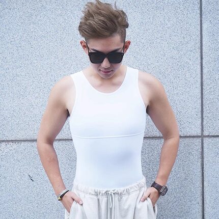 藏肉神器男三代夏季显瘦收腹雌化胸透气无痕塑身衣背心大码健身