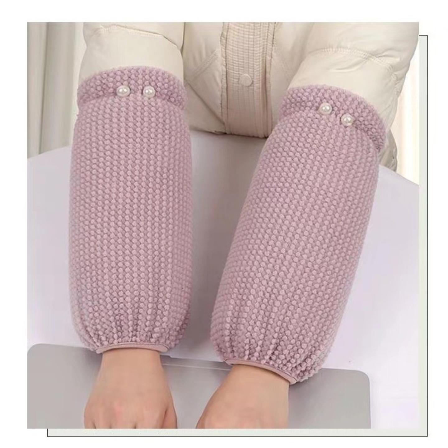 秋冬季学生短款袖头羽绒服韩版成人干活套袖防污袖套护袖工作耐脏