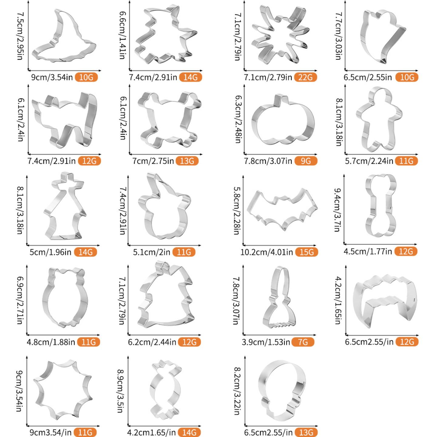 不锈钢万圣节按压饼干模具