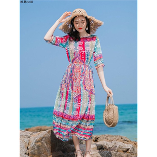 海边度假沙滩裙旅游女连衣裙子拍照穿搭三亚云南女装旅行出游夏季
