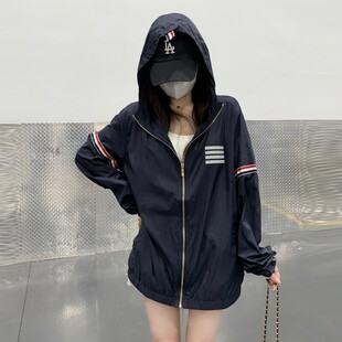防晒服轻薄外套女百搭夏季新款宽松大码中长款连帽学生透气防晒衣
