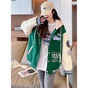 早春棒球服棉服女春秋冬季2025新款初中学生大童夹克加绒加厚外套