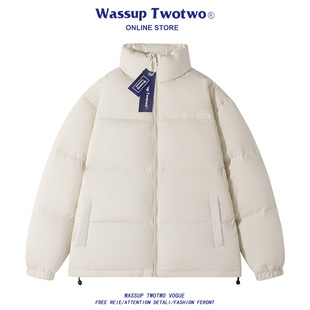 TWO 时尚 TWO美式 冬季 宽松保暖面包服男 潮流立领羽绒服男款 WASSUP