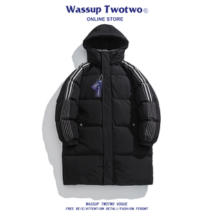 TWO 冬季 TWO美式 棉服男款 加绒棉袄保暖防寒棉衣外套 中长款 WASSUP