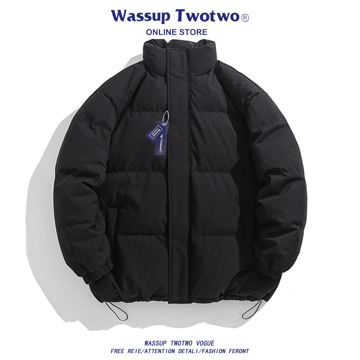 WASSUP TWO TWO短款棉服男女冬季加厚外套日系宽松立领棉衣面包服,男装,棉衣,淘宝优惠券,粉丝福利购,淘宝优惠卷