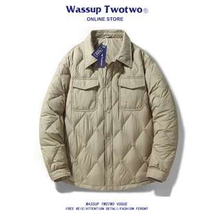 领羽绒服男冬季 TWO衬衫 新款 保暖薄款 轻薄秋冬外套 WASSUP 时尚 TWO