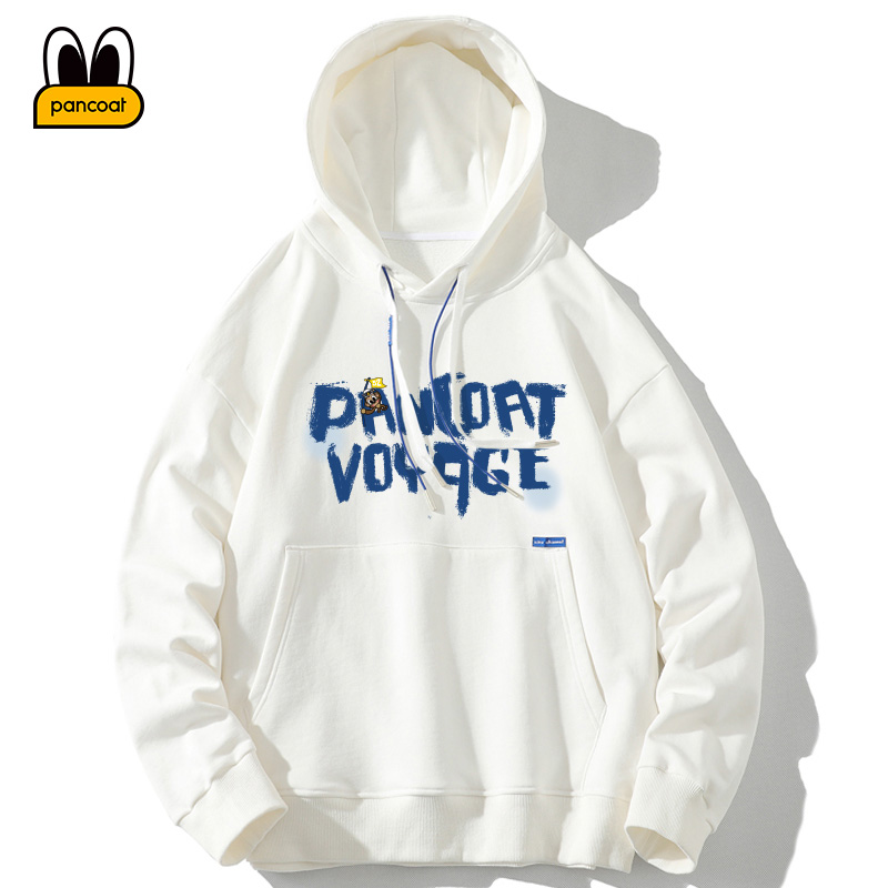 PANCOAT 情侣卫衣春秋2021新款上衣宽松连帽潮流男士喷染加绒外套