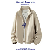 TWO日系针织夹克外套男春季 WASSUP TWO 轻熟风运动休闲高级感上衣