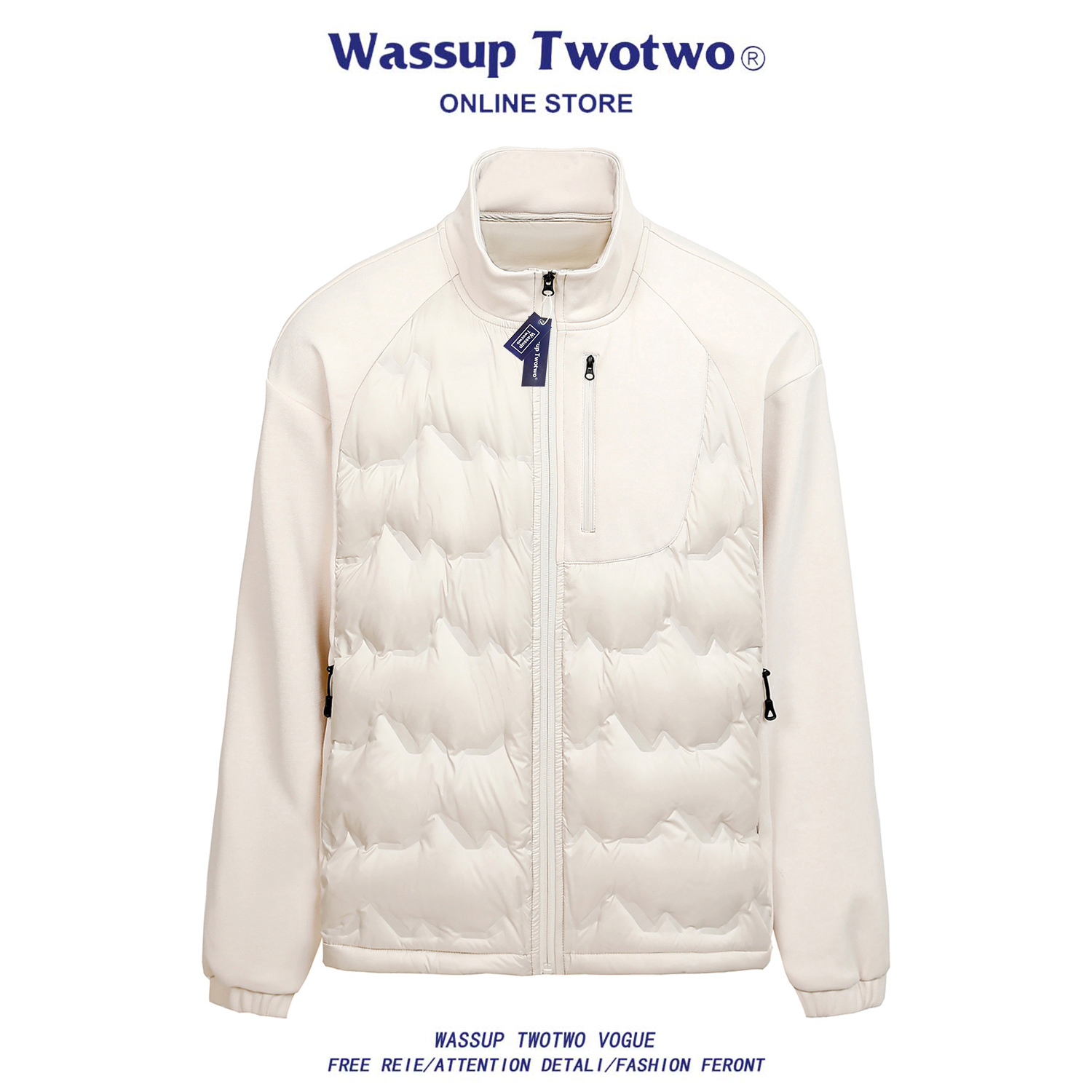 WASSUP TWO TWO轻薄立领羽绒服男士户外运动外穿冬季保暖鸭绒外套