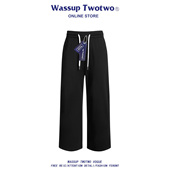 宽松阔腿休闲长裤 WASSUP 子 男款 春秋季 TWO TWO日系复古垂感直筒裤