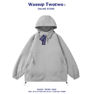 潮牌登山连帽夹克 TWO户外三防冲锋外套男2025春秋新款 WASSUP TWO