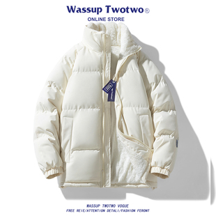 加厚立领面包服情侣装 WASSUP 2025新款 TWO冬季 保暖休闲外套男 TWO