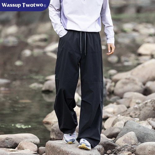 WASSUP TWO TWO2026男伞兵裤工装美式户外休闲春秋款冲锋褶皱裤子