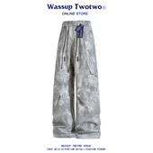 痞帅宽松直筒运动阔腿裤 WASSUP 扎染休闲长裤 秋季 TWO TWO潮牌美式