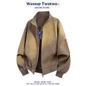 春秋季 WASSUP 复古简约宽松休闲外套 立领工装 夹克男款 TWO TWO美式