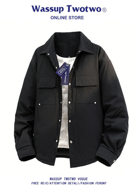 WASSUP TWO TWO休闲简约立领羽绒服男冬季通勤外穿宽松防寒服外套