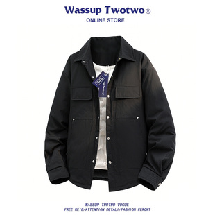 通勤外穿宽松防寒服外套 TWO休闲简约立领羽绒服男冬季 WASSUP TWO