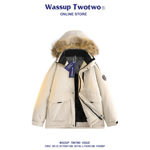 加厚保暖白鸭绒连帽工装 WASSUP 新款 TWO羽绒服2025冬季 外套男 TWO