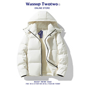 冬季 WASSUP 加厚连帽外套 2025新款 短款 TWO TWO白鸭绒羽绒服男女款