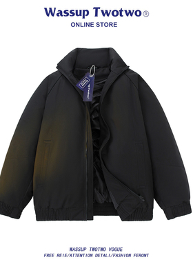WASSUP TWO TWO美式立领飞行员夹克秋冬加厚保暖宽松羽绒棉服外套