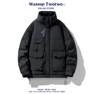 TWO 情侣款 TWO羽绒服男款 青少年2025新款 轻薄外套 加厚冬季 WASSUP
