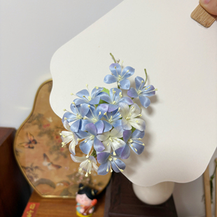 「三河千鸟」绣球 非遗手工原创蚕丝绒花汉服发簪 发夹款