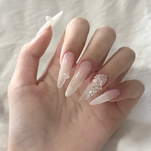 繁花立体雕花氛围感纯手工穿戴甲