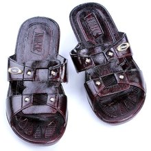 21CENTURY男士胶油拖中年老人拖鞋经典爸爸台湾室内漆皮平底凉拖