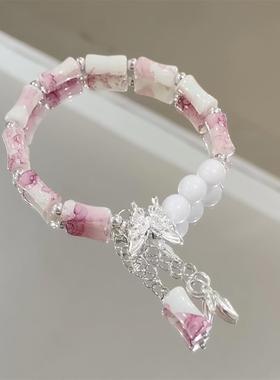 新款创意水墨蝴蝶手链女清冷小众设计感节节高升学生情侣手串饰品