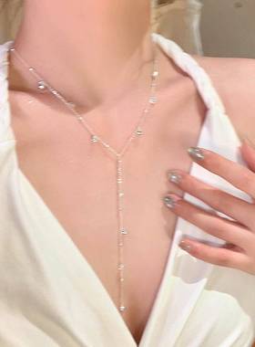 超闪满天星小铃铛流苏项链女轻奢小众高级感锁骨链颈链配饰choker