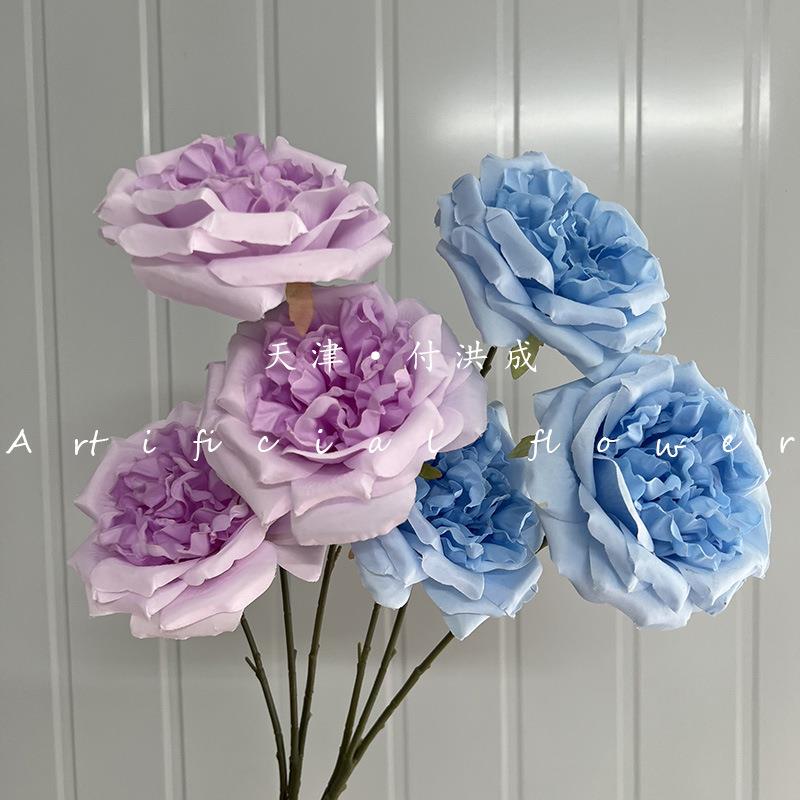 仿真花3头大马丁 芍药山茶花 婚庆婚礼堂花艺软装插花装饰绢花