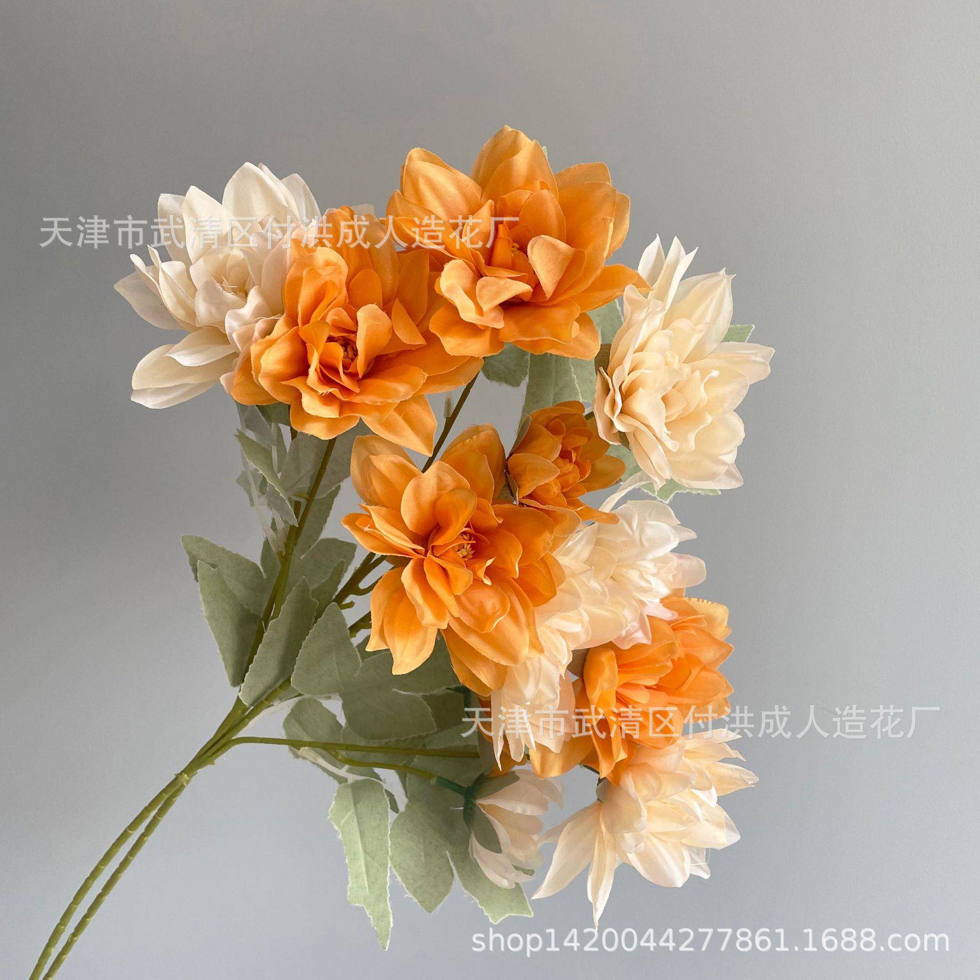 仿真花5头芍药单支假花花束家居装饰芍药插花婚庆高枝吊顶花