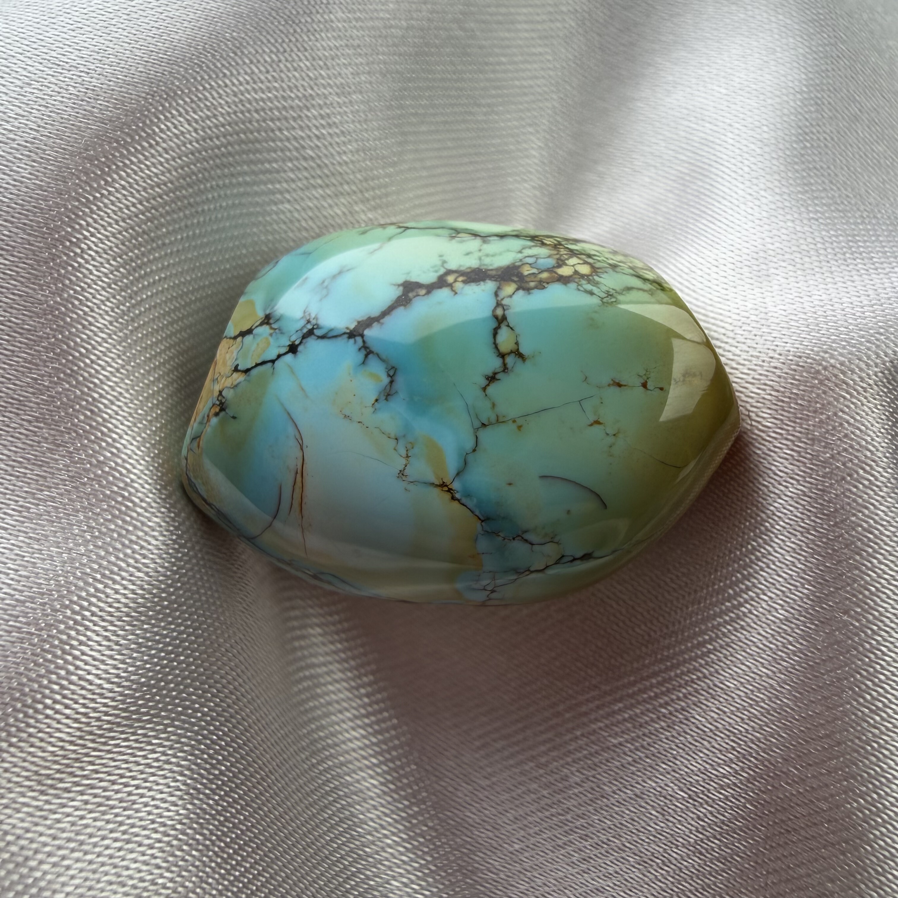 绿松石唐三彩马蹄珠26.5mm宽18.9厚14湖北原矿瓷釉级特色锁骨吊坠