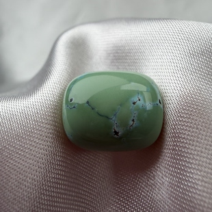 绿松石桶珠10.5mm长12.6mm湖北原矿瓷釉级水草纹枣珠