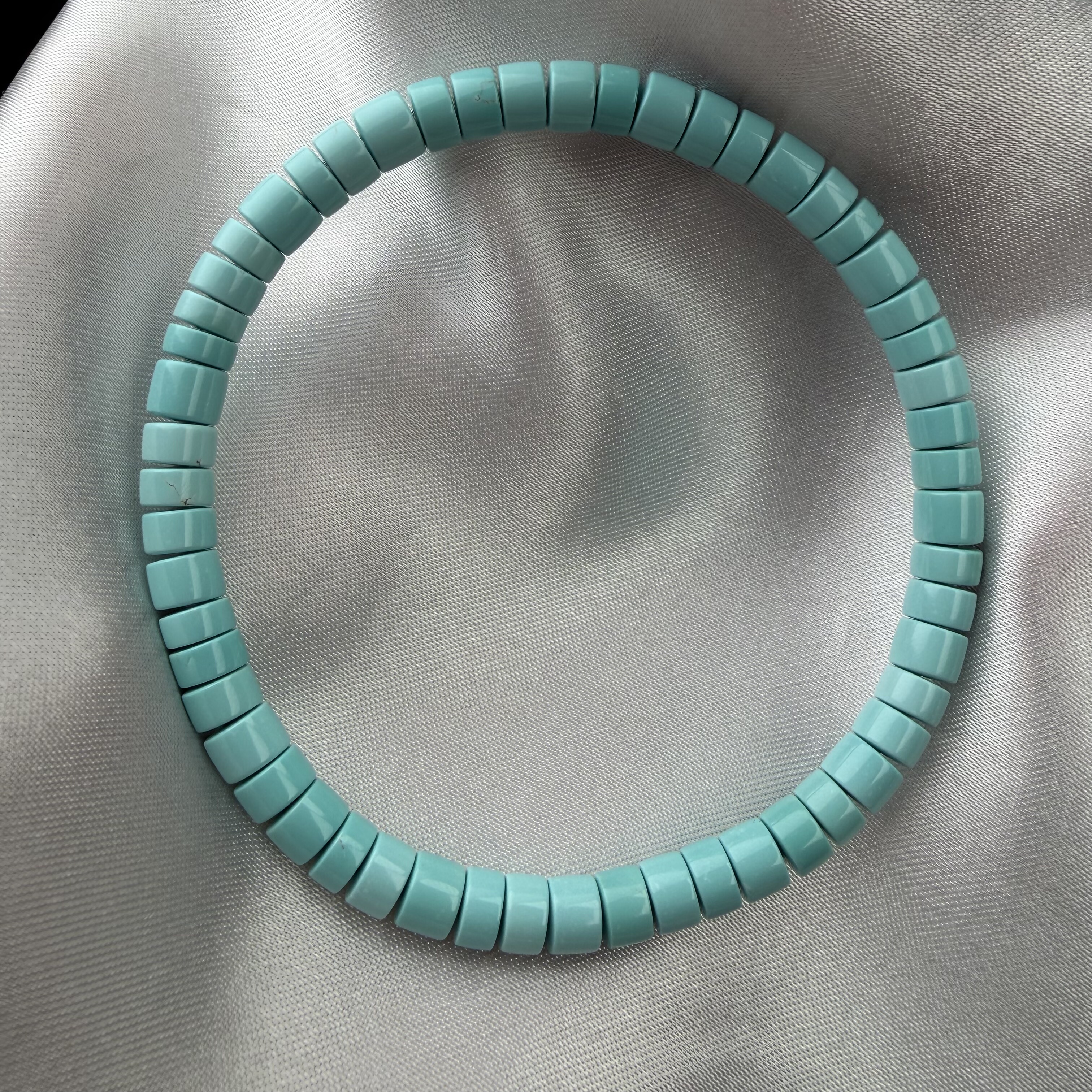 绿松石直切手串直径5.5mm重10.7g湖北原矿瓷釉级隔片果冻料手串,饰品/流行首饰/时尚饰品新,DIY配件,淘宝优惠券,粉丝福利购,淘宝优惠卷