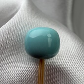 绿松石老型9.1mm高8mm湖北原矿瓷釉级果冻料蓝料墩子隔珠