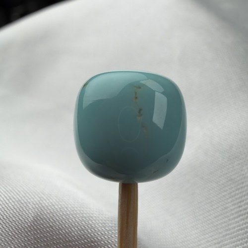 绿松石老型9.9mm高9.6mm湖北原矿瓷釉级水草纹果冻料墩子配饰