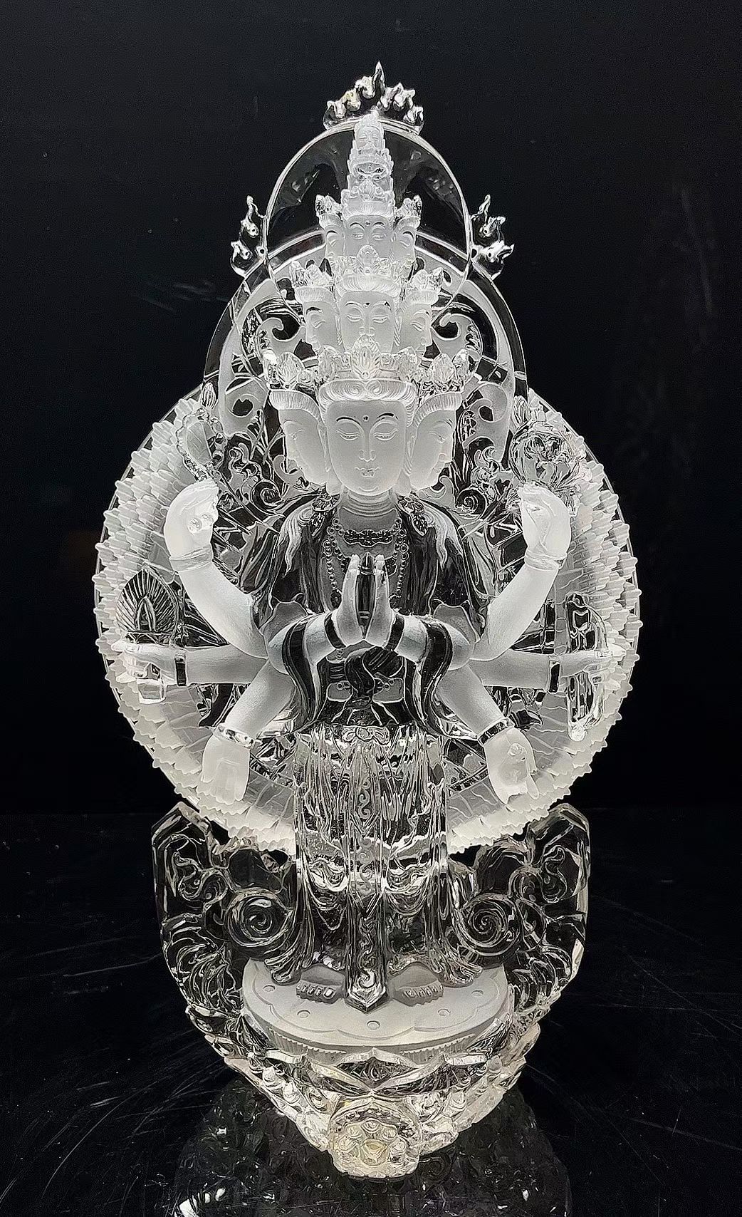 东海水晶 天然白水晶千手观音菩萨居家客厅佛堂寺庙观世音工艺品