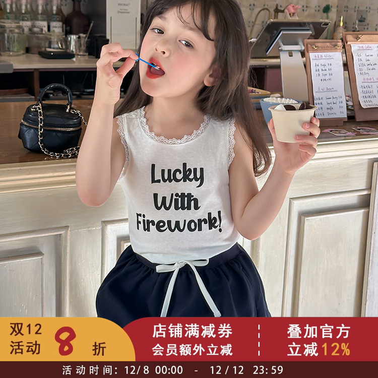 女童洋气夏季无袖打底衫T恤