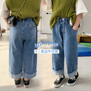 子宝宝长裤 2025儿童春秋新款 洋气百搭裤 直筒宽松牛仔裤 潮 女童韩版