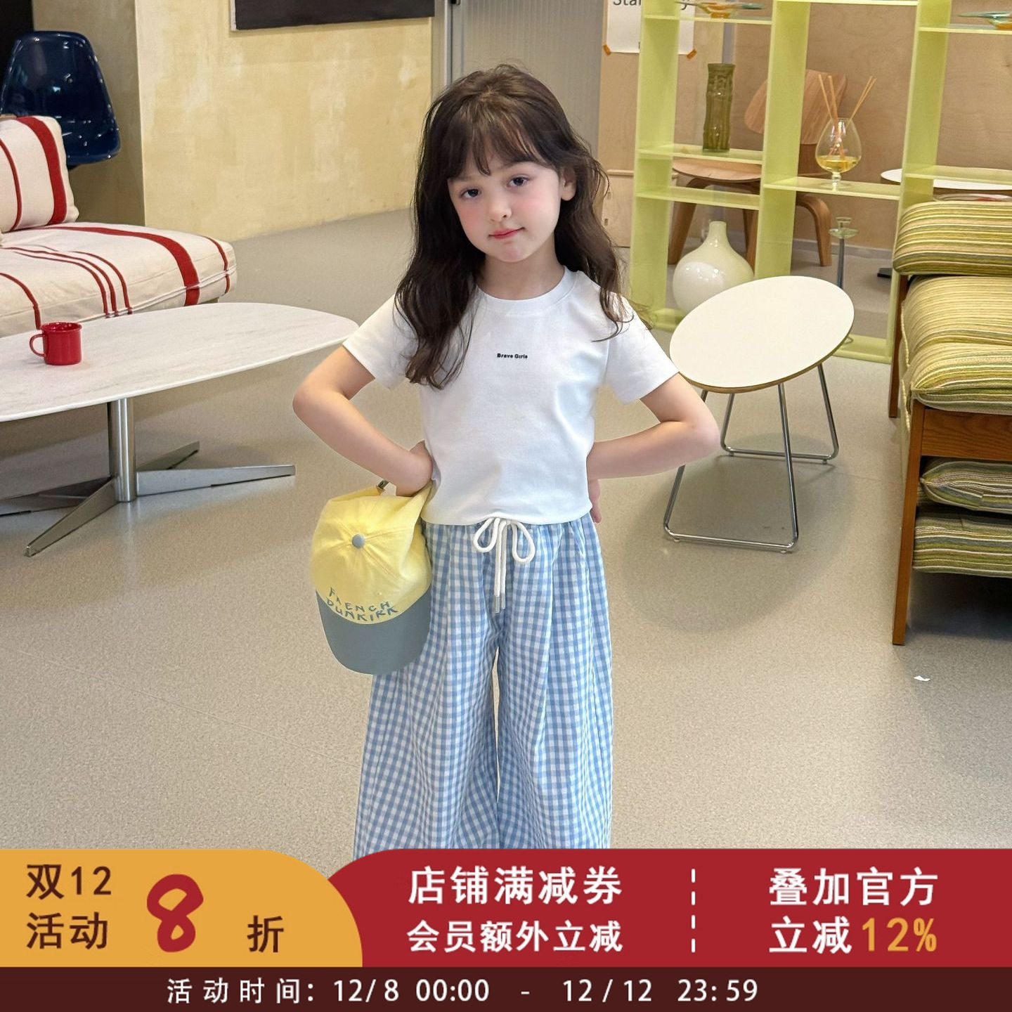 依依妈儿童韩版洋气小字母T恤女童宝宝正肩修身白色短袖打底衫夏