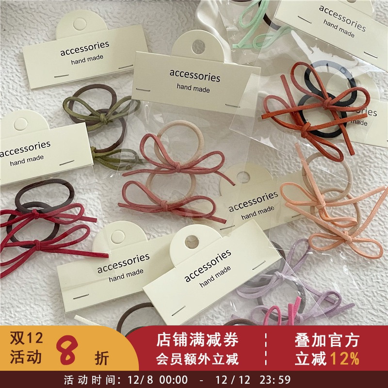 夏季女孩弹力皮筋发绳儿童宝宝彩色蝴蝶结皮筋韩版糖果色简约发圈