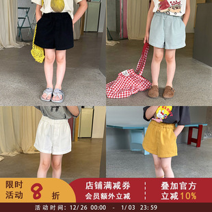 新款 女童纯色休闲三分裤 韩版 儿童全棉短裤 百搭热裤 依依妈宝宝夏季