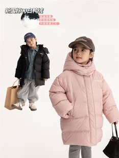 款 羽绒服冬装 儿童连帽保暖外套 洋气中长款 新国标90白鸭绒女童韩版