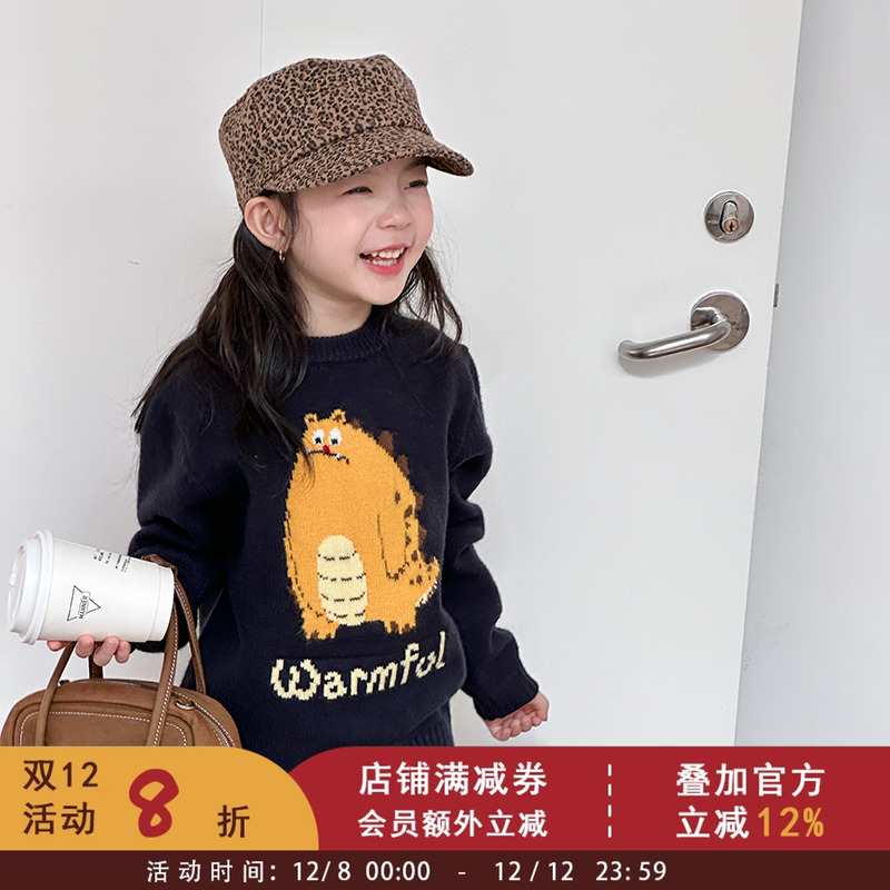 依依妈女童韩版可爱保暖毛衣儿童抗起球加厚保暖内搭针织衫冬上衣