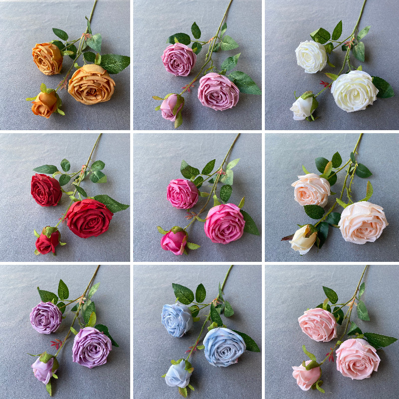 仿真3头皇妃玫瑰 家居软装摆件油画复古玫瑰花束豆沙粉婚庆仿真花,鲜花速递/花卉仿真/绿植园艺,仿真花,淘宝优惠券,粉丝福利购,淘宝优惠卷