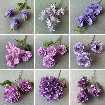 仿真花紫色系花材婚庆花艺装饰