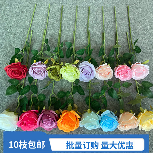仿真花单支玫瑰花网红瀑布玫瑰花